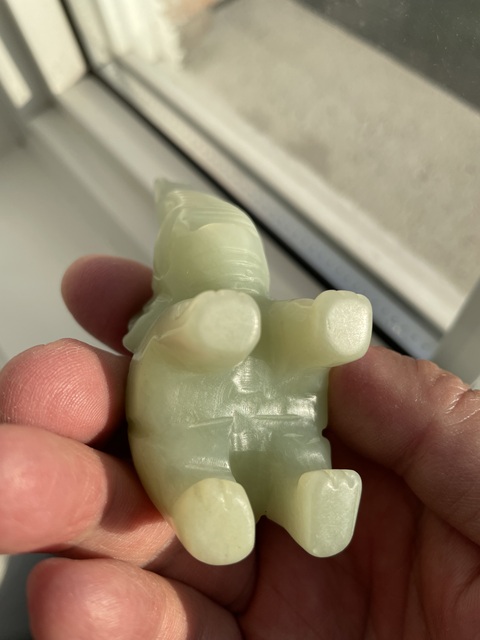 古玩玉器岫玉雕“大象”擺件真品鑒賞圖