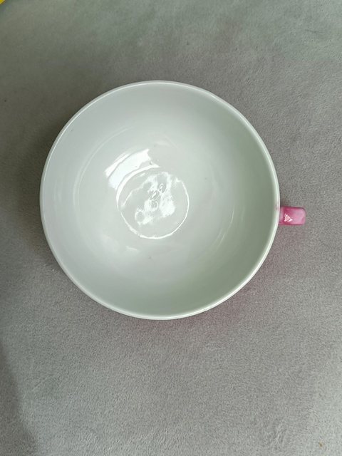 古玩陶瓷胭脂紅匝道雙龍戲珠紋手把杯拍賣，當前價格399元