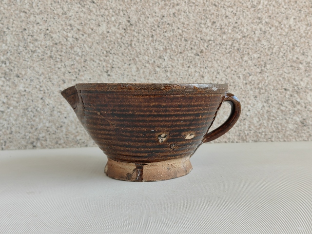 古玩陶瓷褐釉碾茶器拍賣,當前價格398元