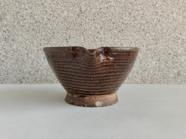 古玩陶瓷褐釉碾茶器拍賣,當前價格398元
