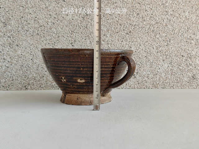 古玩陶瓷褐釉碾茶器拍賣,當前價格398元