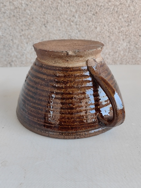 古玩陶瓷褐釉碾茶器拍賣,當前價格398元