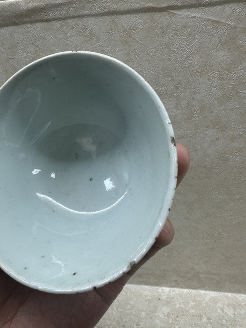 古玩陶瓷清中期青花纏枝喜字紋壓手杯拍賣，當前價格500元