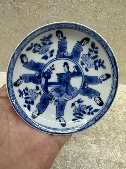 古玩陶瓷清康熙青花人物故事盤拍賣，當前價格888元