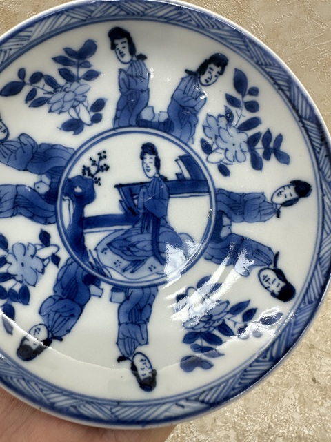 古玩陶瓷清康熙青花人物故事盤拍賣，當前價格888元