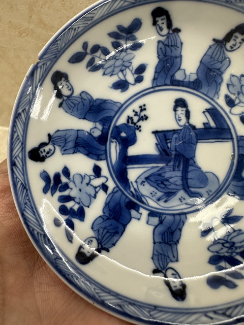 古玩陶瓷清康熙青花人物故事盤拍賣，當前價格888元