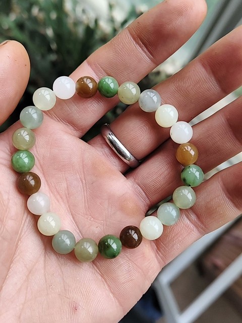 古玩玉器天然翡翠珠串拍賣，當(dāng)前價格360元