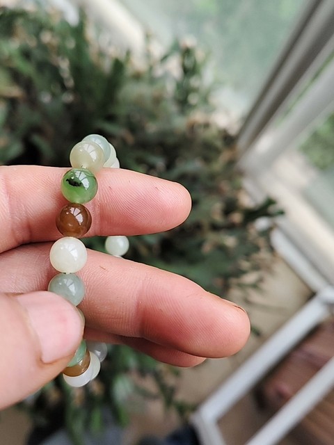古玩玉器天然翡翠珠串拍賣，當(dāng)前價格360元