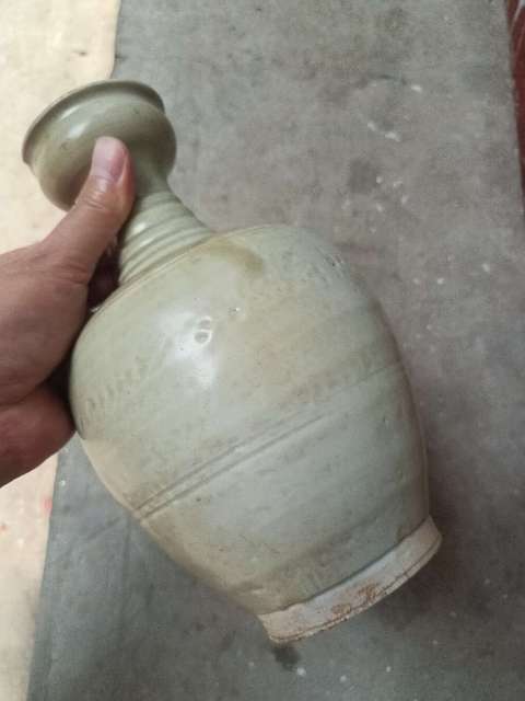 古玩陶瓷宋代將樂窯青釉拿手尊拍賣，當前價格12800元