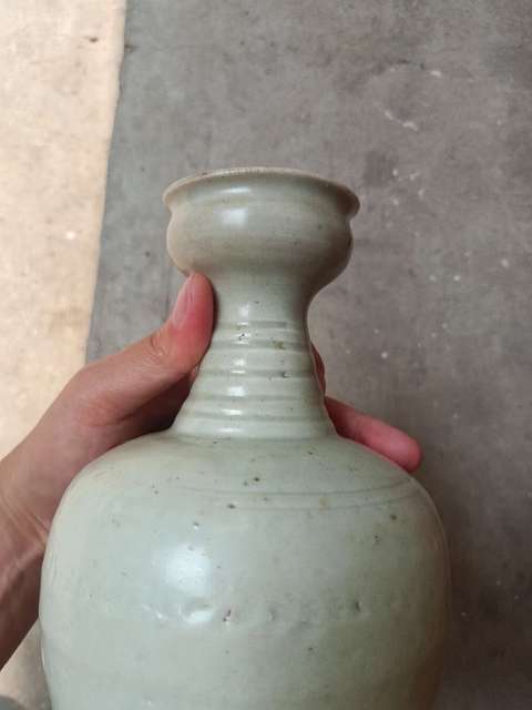 古玩陶瓷宋代將樂窯青釉拿手尊拍賣，當前價格12800元