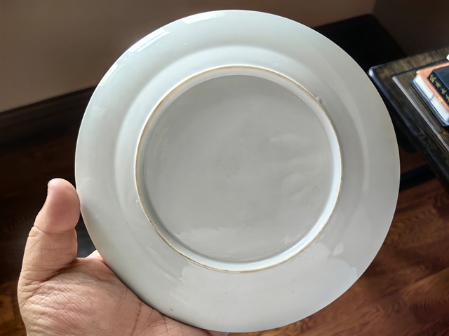 古玩陶瓷晚清廣彩蝠壽花卉紋賞盤拍賣，當前價格500元