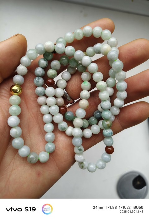 古玩玉器天然翡翠珠串拍賣,當(dāng)前價格360元