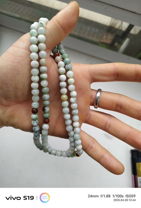 古玩玉器天然翡翠珠串拍賣,當(dāng)前價格360元
