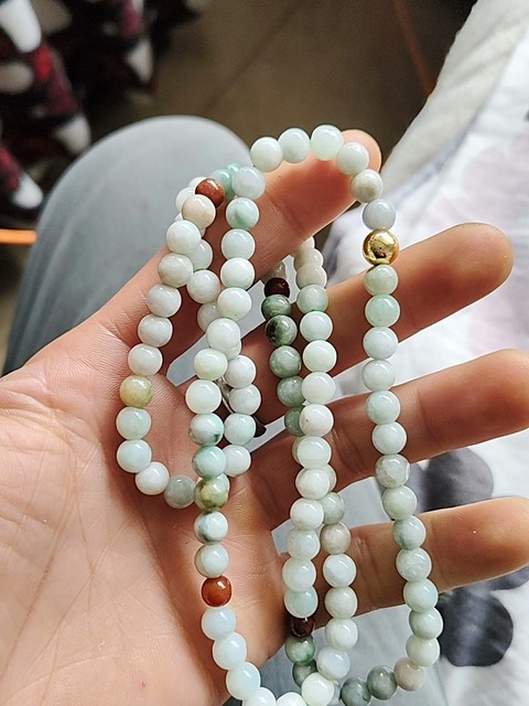 古玩玉器天然翡翠珠串拍賣,當(dāng)前價格360元