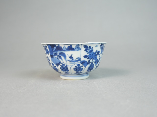 古玩陶瓷康熙青花山水茶碗拍賣，當前價格3000元