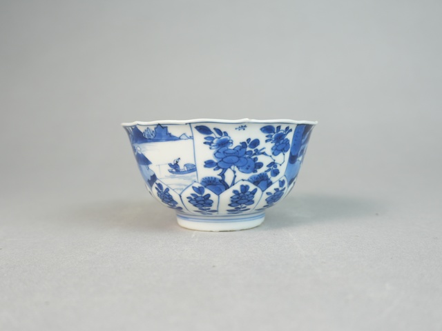 古玩陶瓷康熙青花山水茶碗拍賣，當前價格3000元