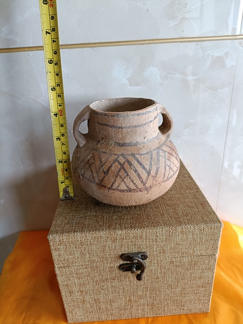 古玩陶瓷罕見珍品文化期馬廠彩繪雙耳罐拍賣，當前價格2980元