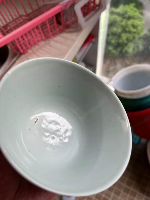 古玩陶瓷清中期青花蓋碗真品鑒賞圖