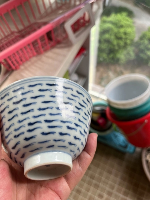 古玩陶瓷清中期青花蓋碗真品鑒賞圖