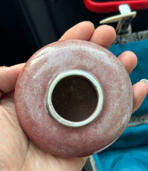 古玩陶瓷紅釉水盂真品鑒賞圖