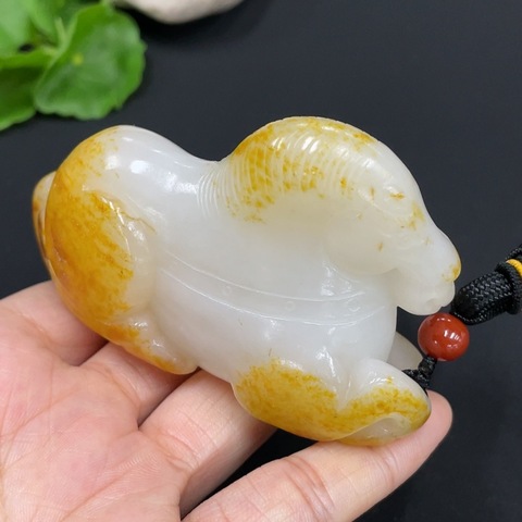 古玩玉器精品天然和田玉手把件  馬到成功  附實物雙保卡拍賣，當前價格2980元