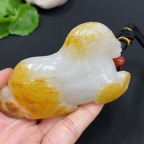 古玩玉器精品天然和田玉手把件  馬到成功  附實物雙保卡拍賣，當前價格2980元