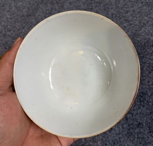 古玩陶瓷晚清 粉彩人物山水漁家樂茶碗拍賣,當前價格1800元