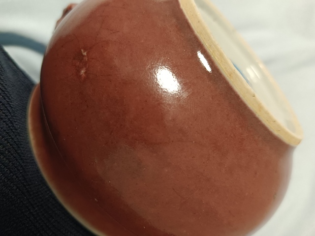 古玩陶瓷雙鋪首紅釉圈足香爐真品鑒賞圖