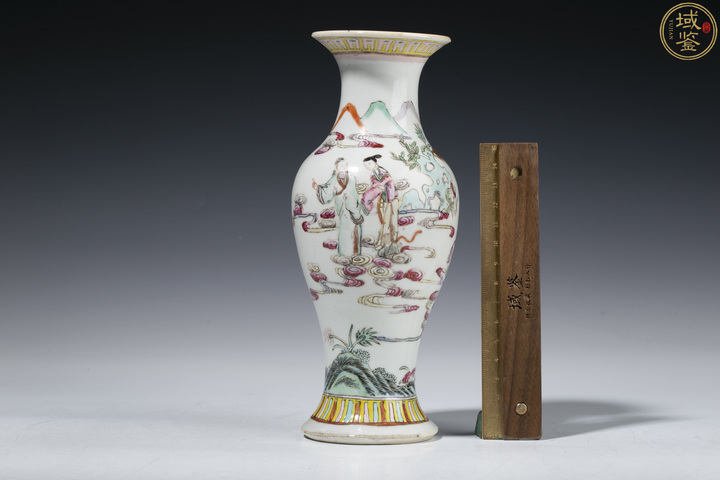 古玩陶瓷清光緒·粉彩人物故事紋觀音瓶真品鑒賞圖