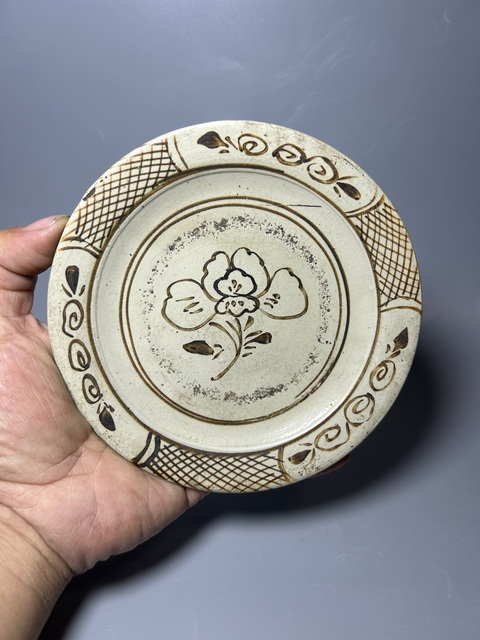 古玩陶瓷元代磁州窯白地黑花折枝牡丹盤(折枝牡丹)拍賣,當前價格3200元