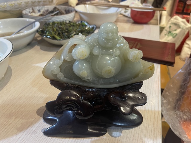 古玩玉器天然和田玉籽料雕件真品鑒賞圖