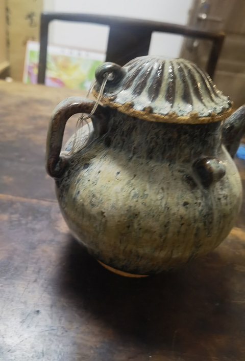 古玩陶瓷花釉執壺真品鑒賞圖