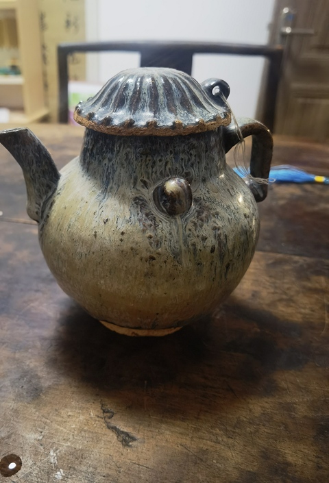 古玩陶瓷花釉執壺真品鑒賞圖