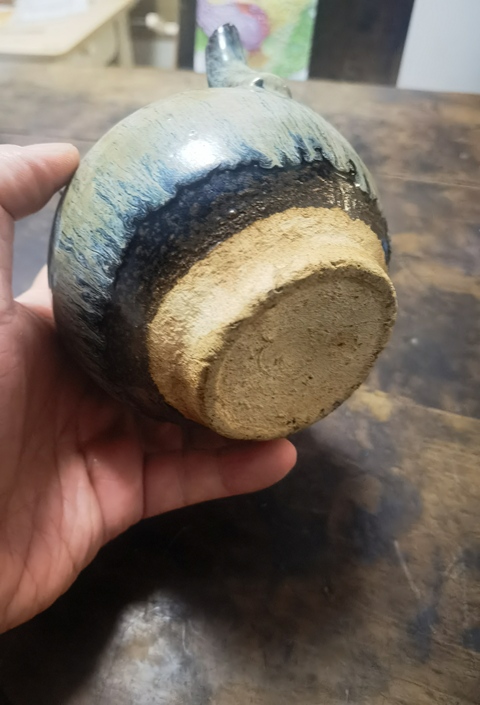 古玩陶瓷花釉執壺真品鑒賞圖