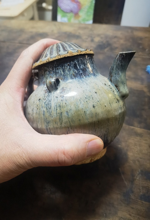 古玩陶瓷花釉執壺真品鑒賞圖