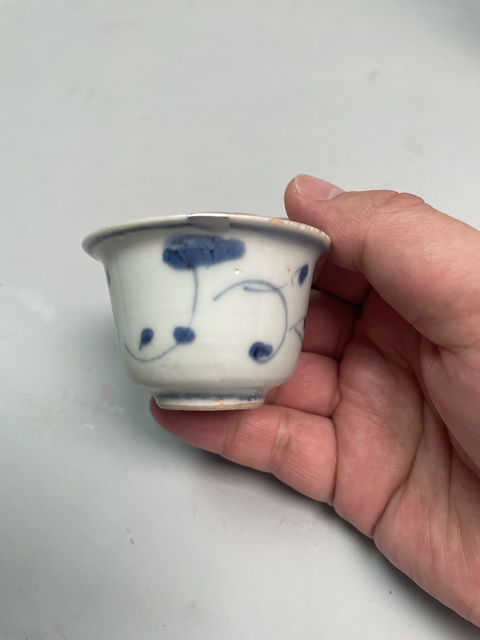 古玩陶瓷明晚期·青花纏枝杯拍賣，當前價格980元