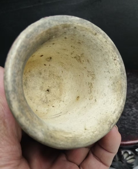 古玩陶瓷粉紅釉燭臺真品鑒賞圖