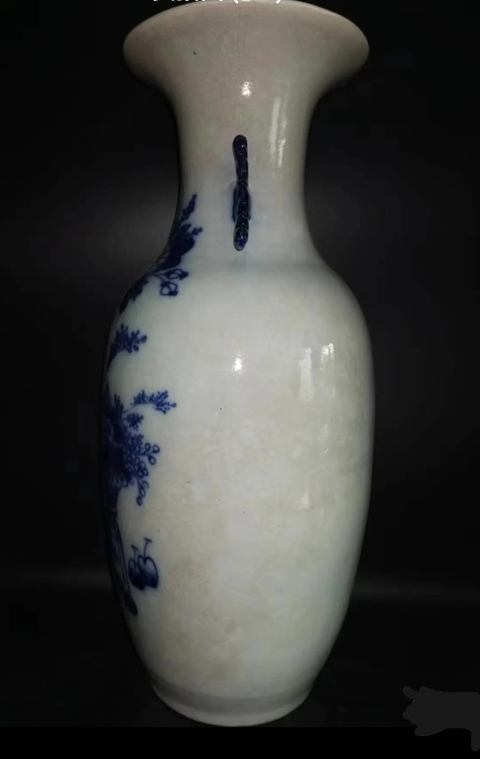 古玩陶瓷清代晚期博古圖青花大瓶拍賣，當前價格2000元