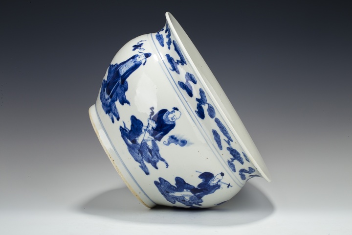 古玩陶瓷清晚·青花八仙人物紋羅漢爐真品鑒賞圖