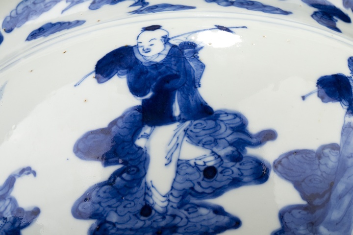 古玩陶瓷清晚·青花八仙人物紋羅漢爐真品鑒賞圖