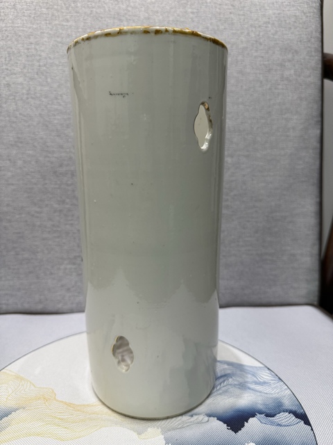 古玩陶瓷淺絳彩花鳥紋帽筒拍賣，當前價格5800元