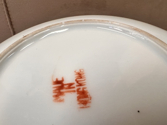 古玩陶瓷晚清 全品 香港底款廣彩人物故事紋盤拍賣，當前價格458元