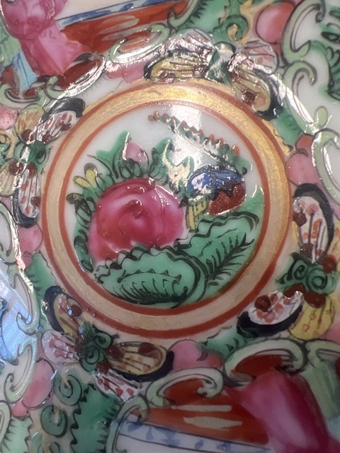 古玩陶瓷晚清 全品 香港底款廣彩人物故事紋盤拍賣，當前價格458元