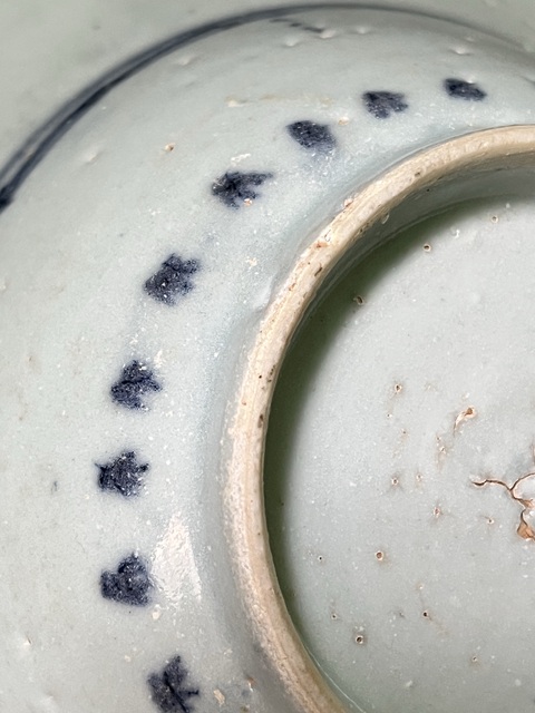 古玩陶瓷清代康熙~青花花卉紋折腰碗拍賣，當(dāng)前價(jià)格888元