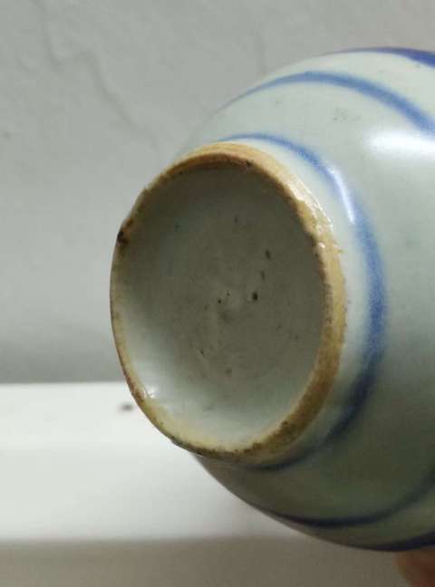 古玩陶瓷山水紋青花石榴尊真品鑒賞圖