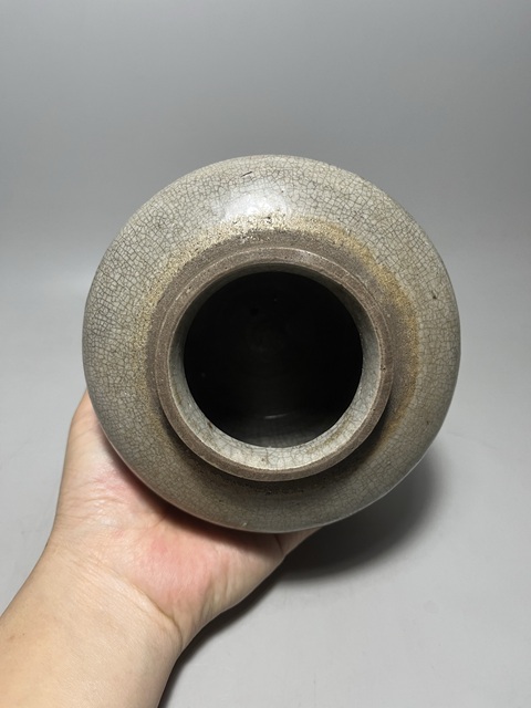 古玩陶瓷哥釉罐真品鑒賞圖