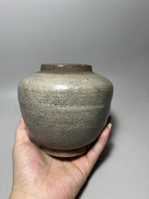 古玩陶瓷哥釉罐真品鑒賞圖
