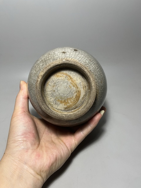 古玩陶瓷哥釉罐真品鑒賞圖