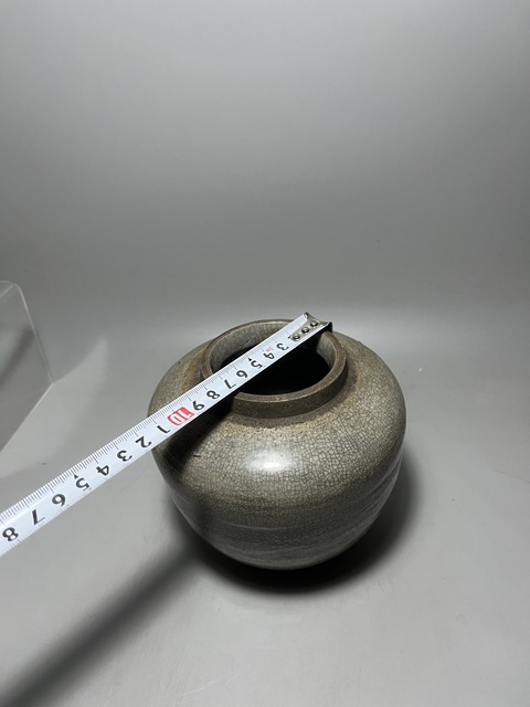 古玩陶瓷哥釉罐真品鑒賞圖