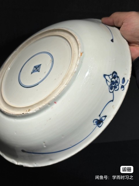 古玩陶瓷冰梅大盤真品鑒賞圖